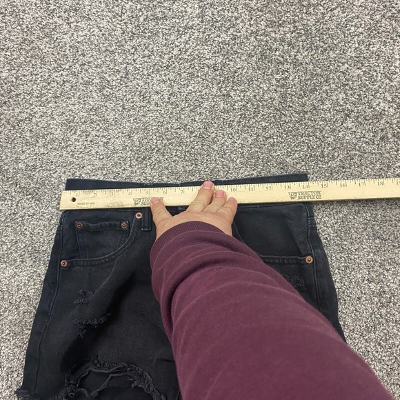 Aeropostale Shorts Womens 4 High Rise Cut-Off Distressed Button Fly jean cowgirl - Picture 11 of 12